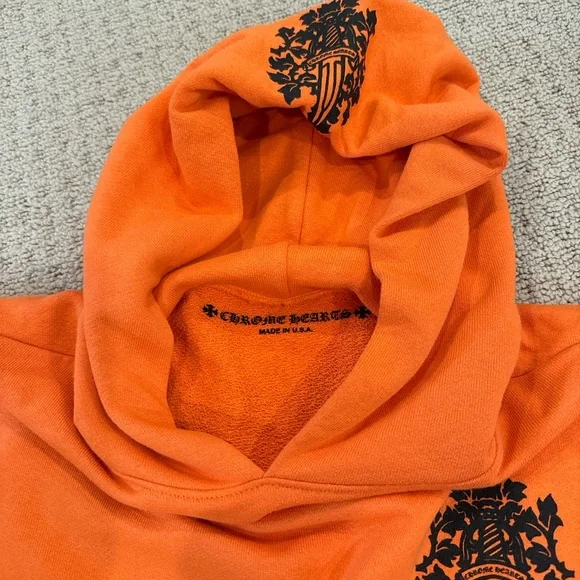 【Chrome Hearts】Vine Dagger Hoodie★フーディ★Orange/Black Chrome Hearts Vine Dagger Hoodie Orange